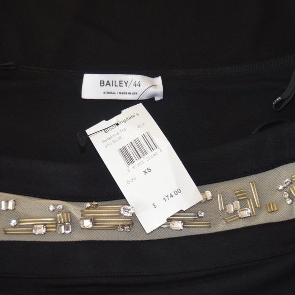 🆕🏷️ Bailey 44 Beaded Mesh Black Reflective Top Size XS - Picture 4 of 9